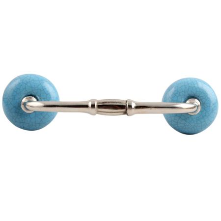 Turquoise Crackle Ceramic Bridge Handle